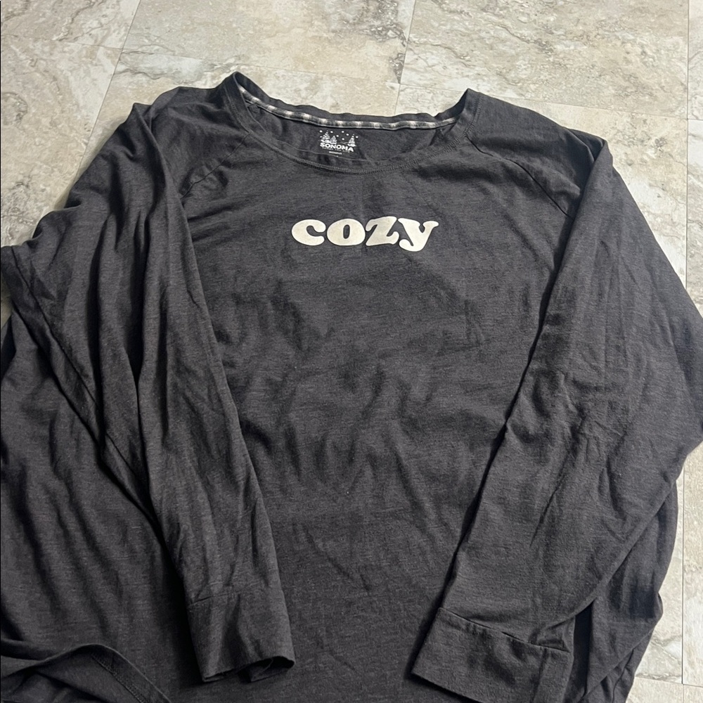 Sonoma Black Cozy Women's Pajama Top